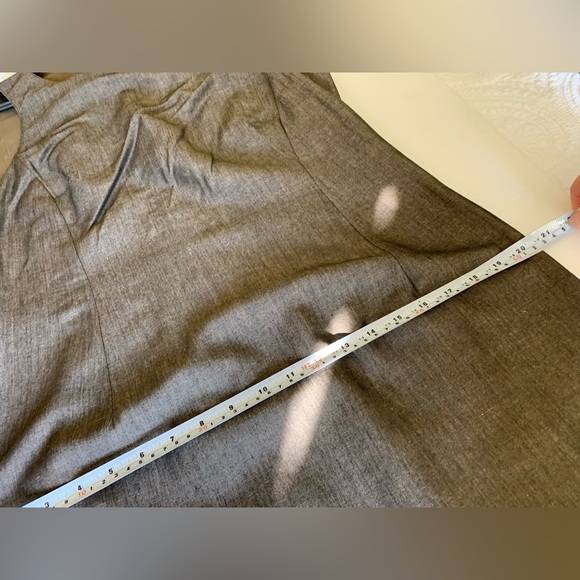 Shiny brownish Green linen straight pencil dress sleeveless long cord belt US 10 - Picture 12 of 13